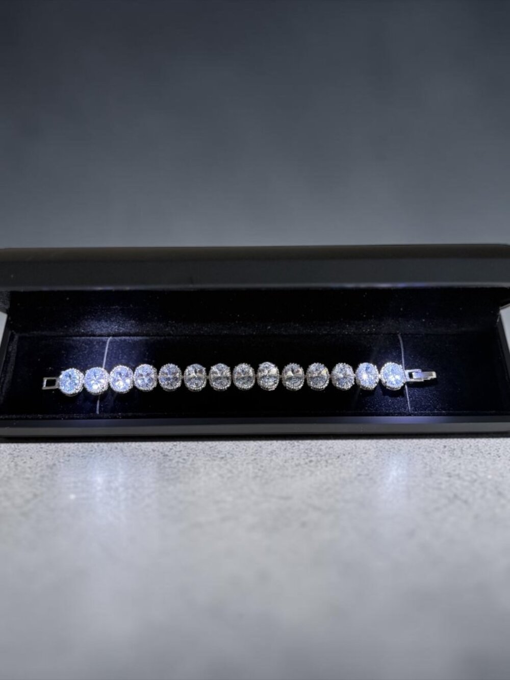 Rhodium Gold Filled Bracelet with White Cubic Zirconia